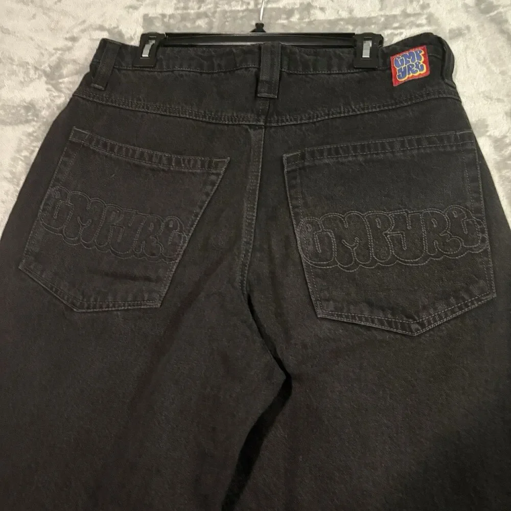 Empyre Loose Fit Baggy Denim Skate Jeans Black 32 Vintage Y2K Streetwear